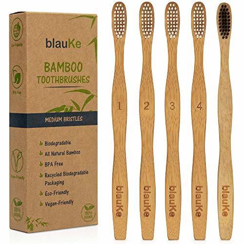 Producto 5 Cepillos de Dientes de Bambú Dureza Media: 4 Cepillos de Bambu