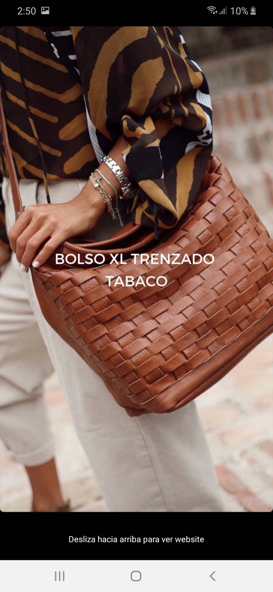 Moda Bolso xl trenzado tabaco