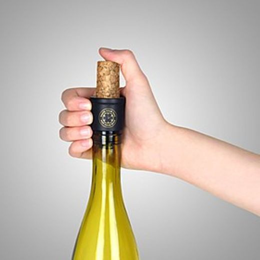 Tapón para botellas de vino con bomba de vacío.