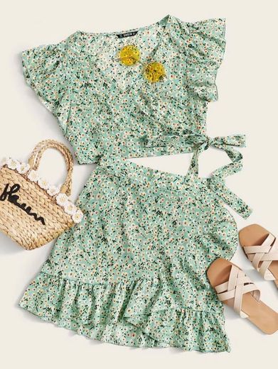 Conjunto top floral de Margarita 