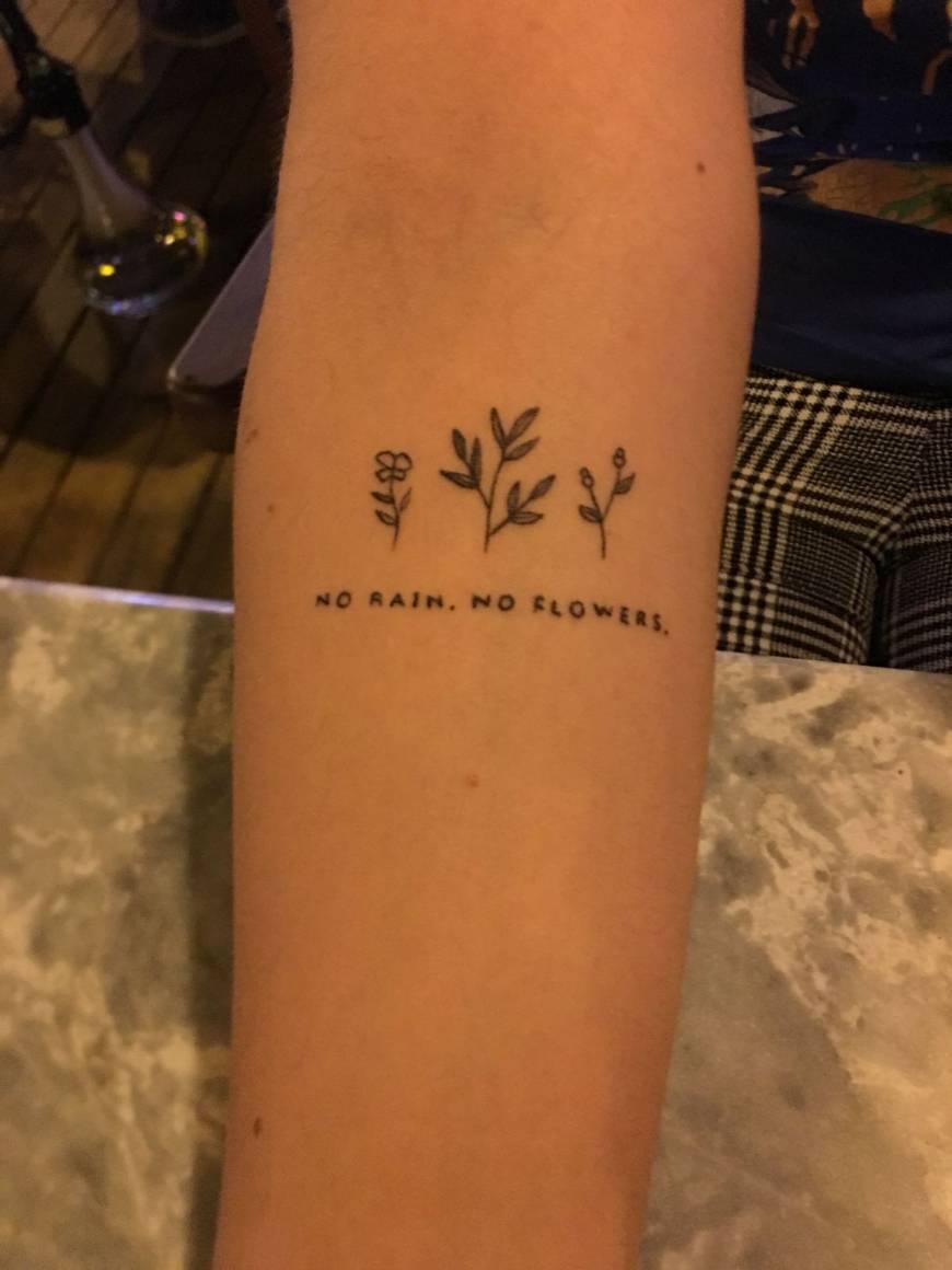 Tattoo "No rain. No flowers."