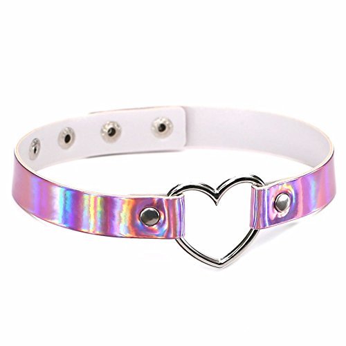 Product ZZHH Collar Moda Sexy Punk Collar Gótico Collar Corazón Holográfico Collar Moda