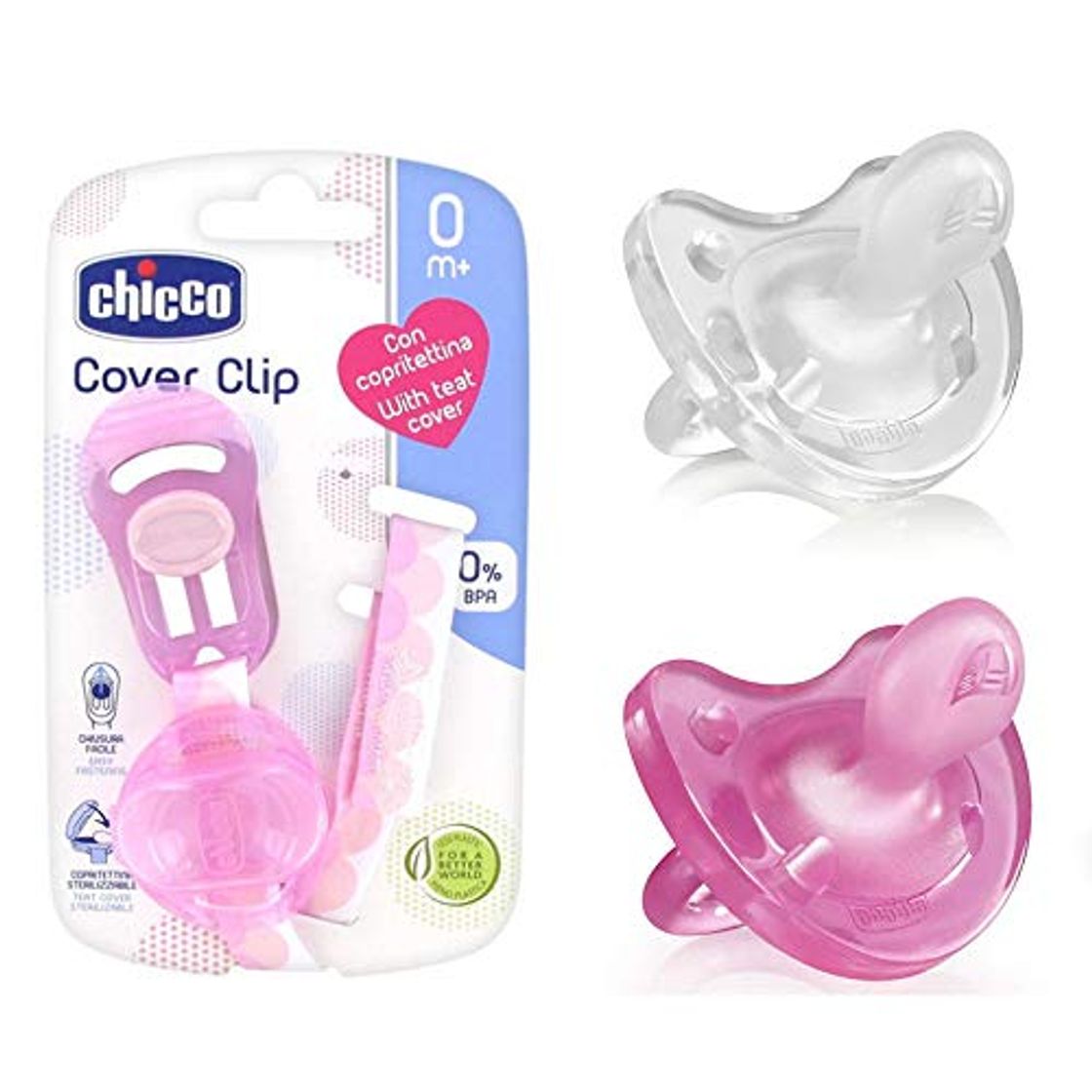 Lugar CHICCO Physio Soft, Pack de 2 Rose Girls Chupetes de Silicona, 0-6