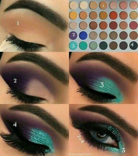 blue makeup step by step 😍