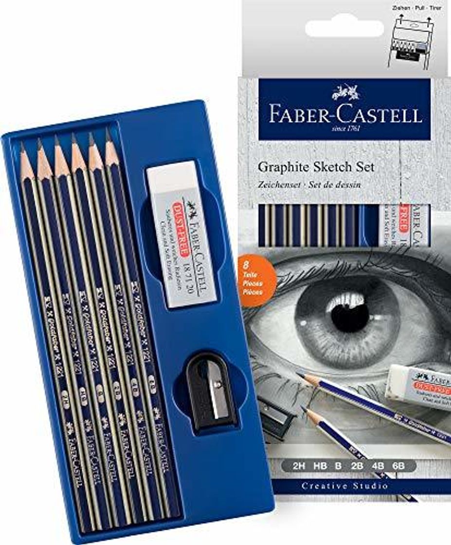 Set grafito Creative Studio con 6 lápices Goldfaber, 2H, HB, B, 2B,