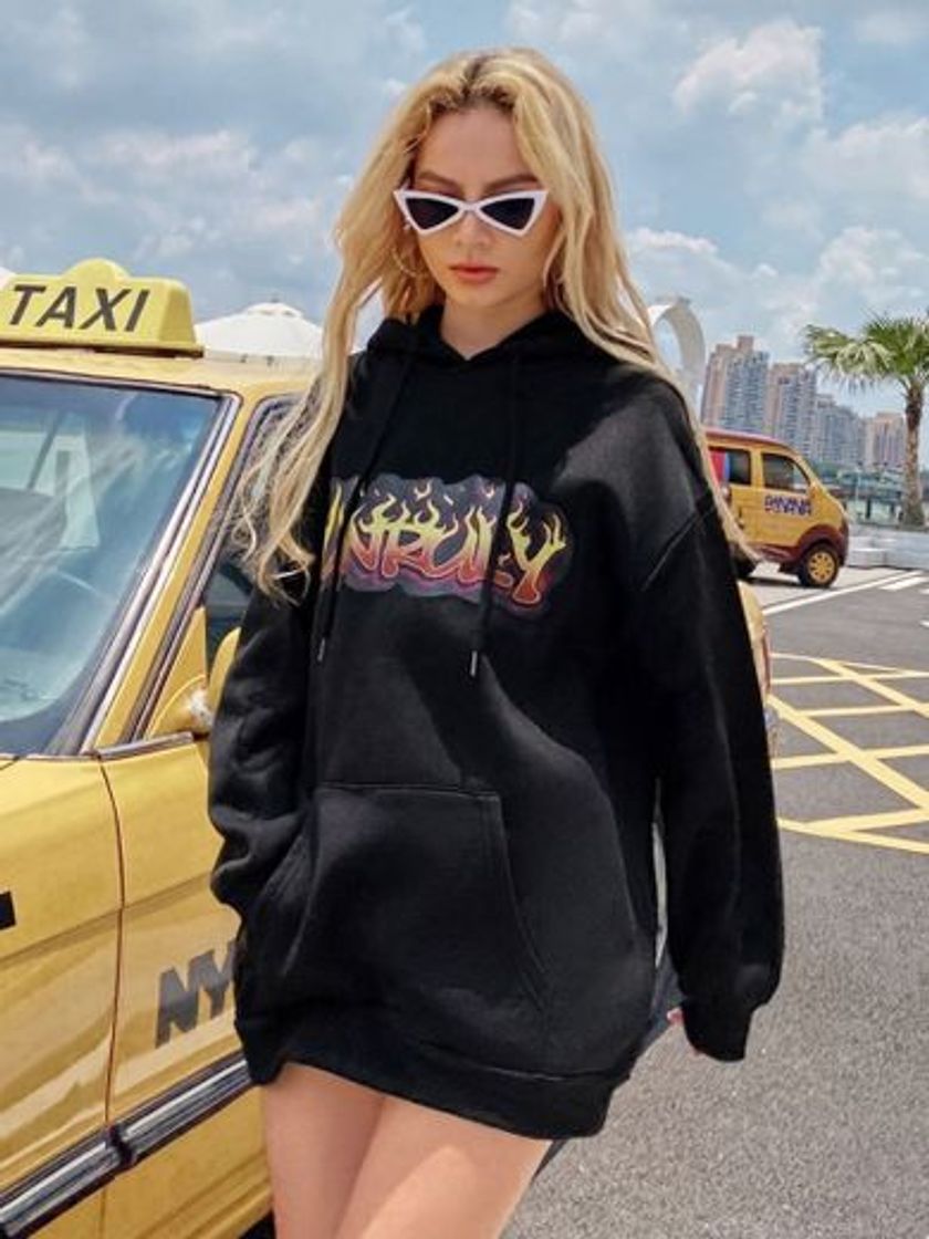 Social Sudaderas cordón letras negro casual 🖤🔥