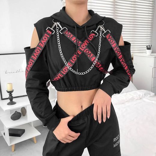 Product Black Chains Crop Top