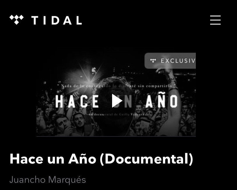 Moda Documental “Hace un año” - Juancho Marqués x TIDAL