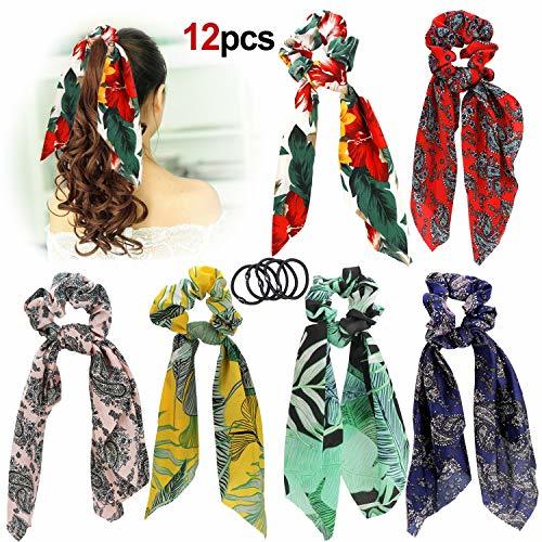 Productos Howaf 12 Piezas saten Scrunchies de Pelo Elásticos De Banda Pelo de