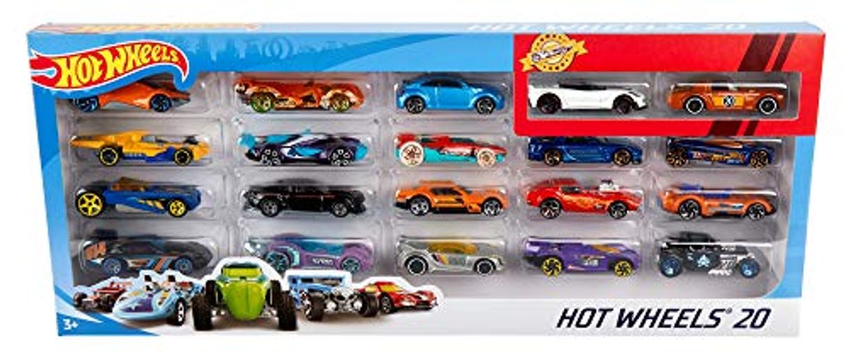 Social Hot Wheels Pack de 20 vehiculos, coches de juguete