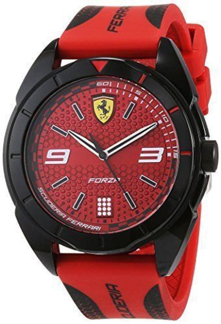 Social Scuderia Ferrari Reloj Analógico para Hombre de Cuarzo con Correa en Silicona