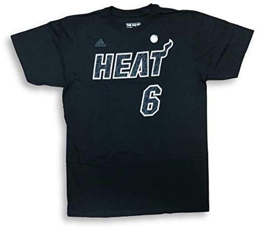 adidas Miami Heat Lebron James #6 Name Number Adult T-Shirt