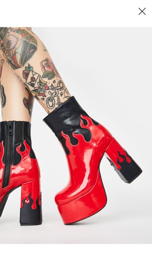 Fashion Cherry Ring Of Fire Platform Boots