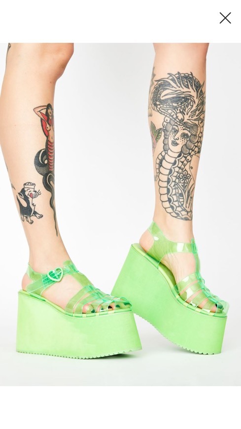 Fashion Sugar Thrillz Platform Jelly Sandals - Green | Dolls Kill