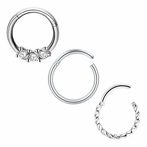 Products Longita 16G 3 Piezas Septum Joyería Acero Inoxidable Nariz Anillos Aros Clicker