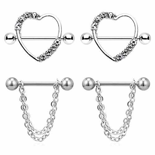 Products AceFun 4 Pcs Anillos en Forma de Corazón con CZ et Anillos