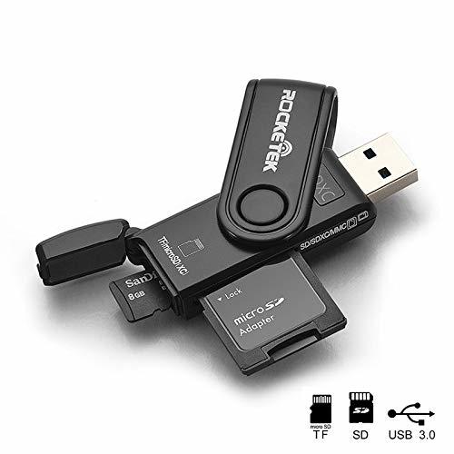 Product Rocketek Mini USB 3.0 Memory Card Reader/Writer with 2 Slots for SD/SDXC/SD