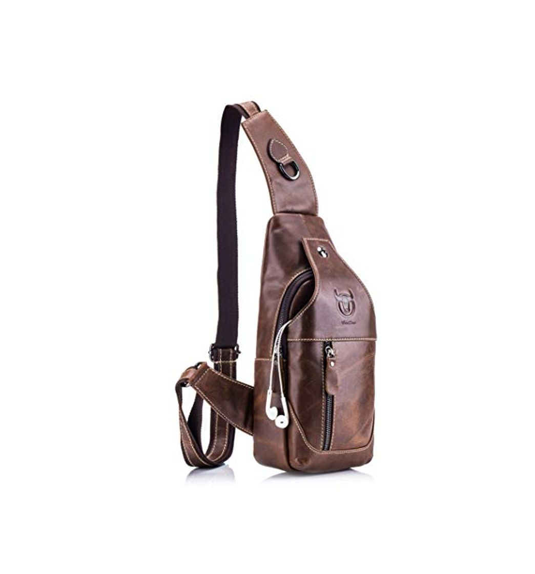 Productos WeeDee - Bolso Hombre Pequeña Piel, Mochila de Cuero Autentico, Bolsos de