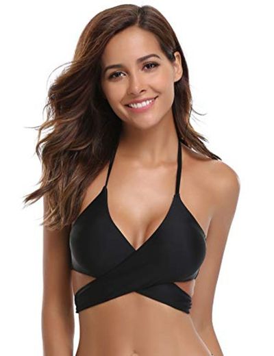 SHEKINI Bañadores de Mujer Criss Cross Bandage Bikini Mujer Acolchado Bra Bikini