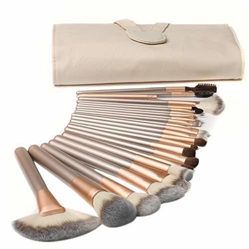 Cupcinu 18Pcs Brochas de maquillaje profesional set Cepillo de abanico Cepillo para