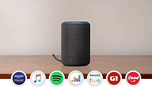 Moda Echo (3ª geração) - Smart Speaker com Alexa - Cor Preta

