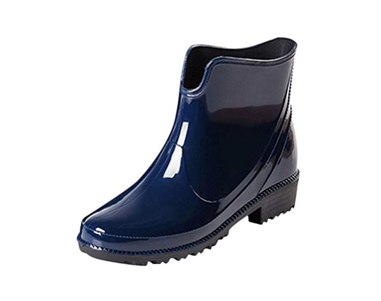 Producto Short Rain Boot for Women Ankle Rainshoes Waterproof Slip on Bootie Spring Summer Autumn Low Heel Blue 40 EU