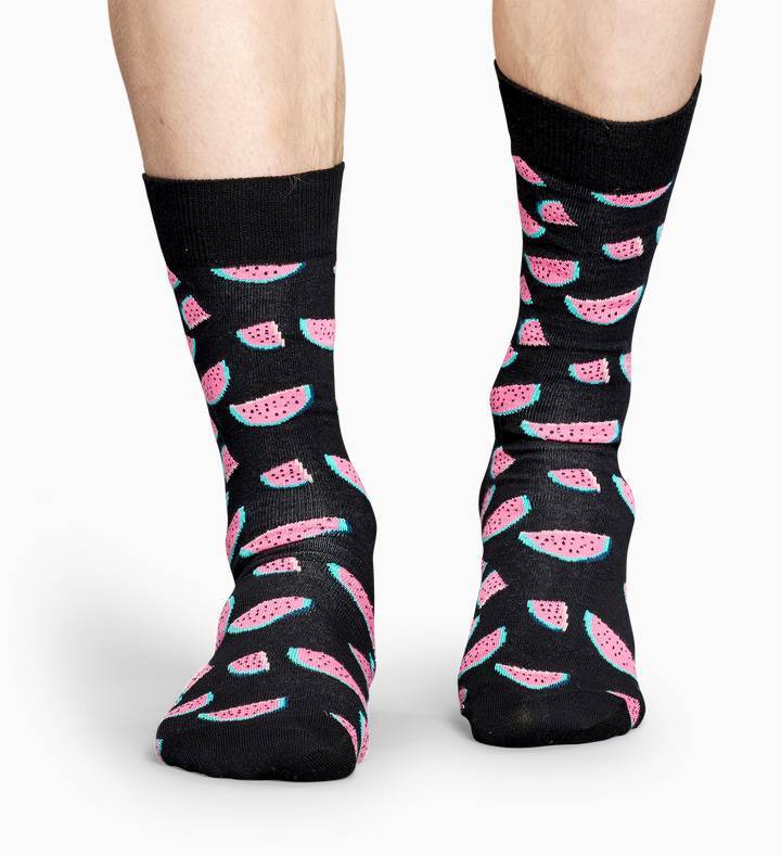 Products Black Pink Watermelon Socks: Watermelon