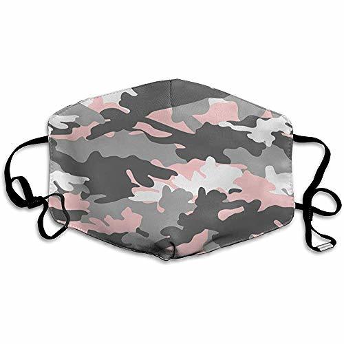 Product Camuflaje Rosa y Gris Unisex Máscara de Boca Antipolvo Transpirable Linda Máscaras