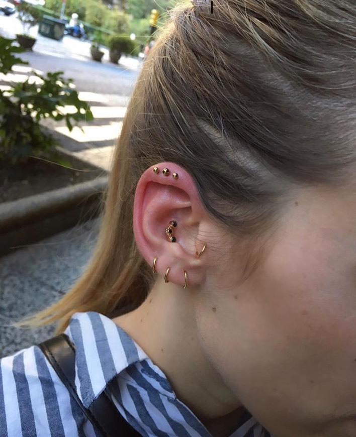 Fashion Inspiração piercing na orelha