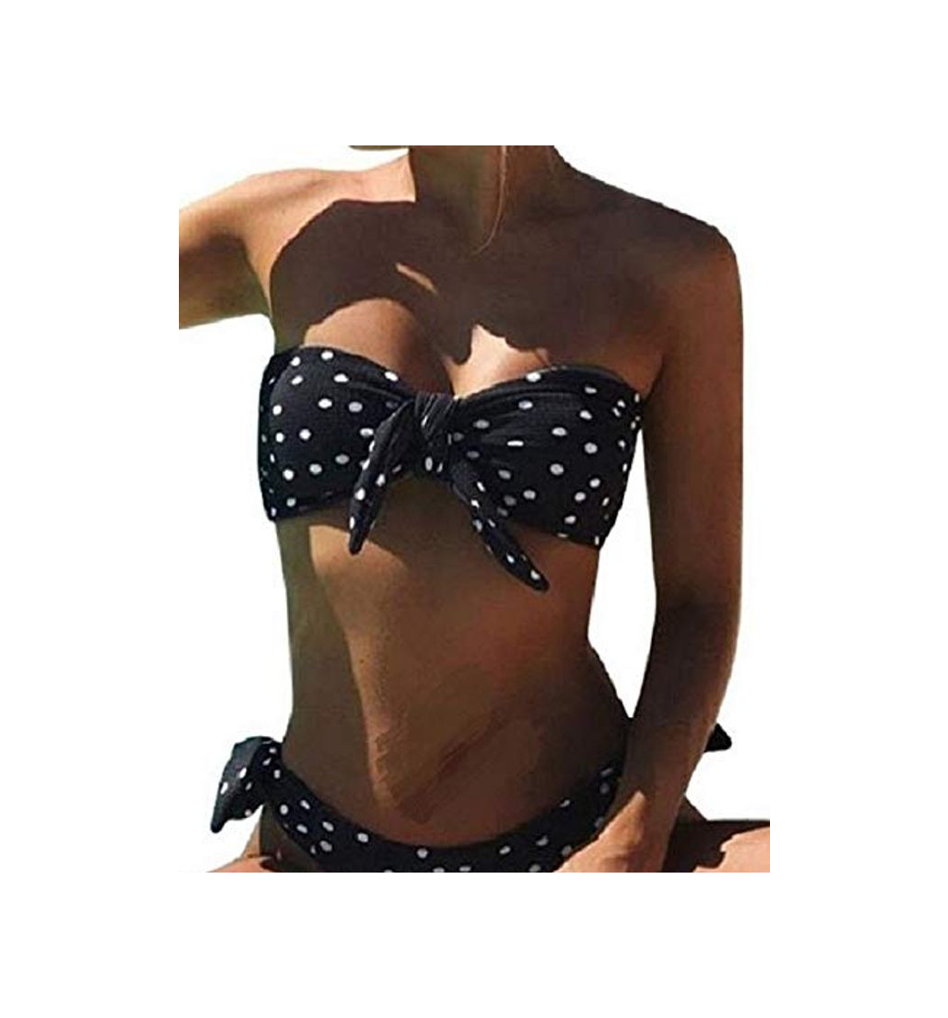 Fashion UMIPUBO Bikini Mujer Dos Piezas Ropa con Estampado de Lunares Push-Up Traje