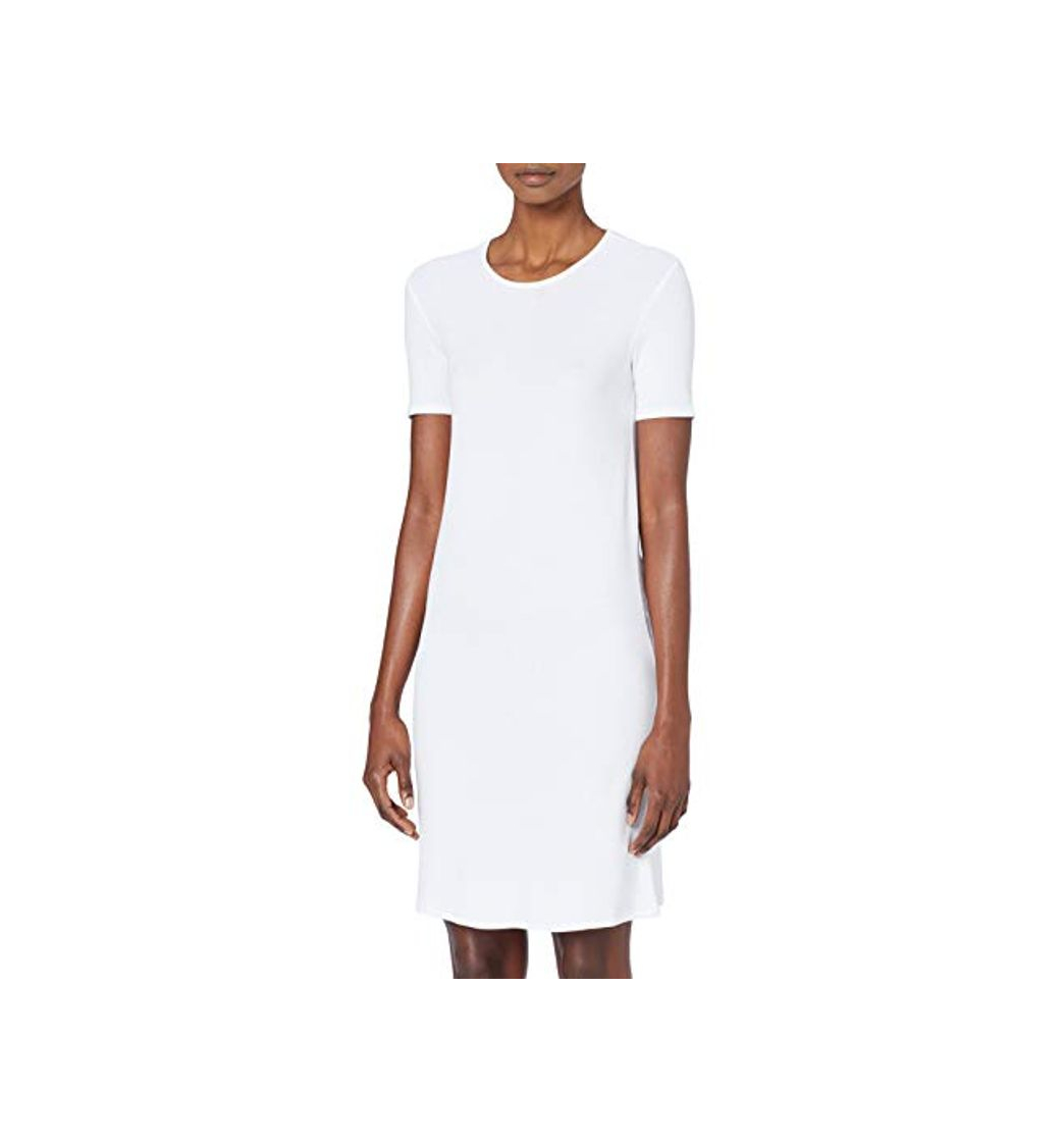 Products Marca Amazon - MERAKI Vestido Camiseta Slim Fit Mujer, Blanco