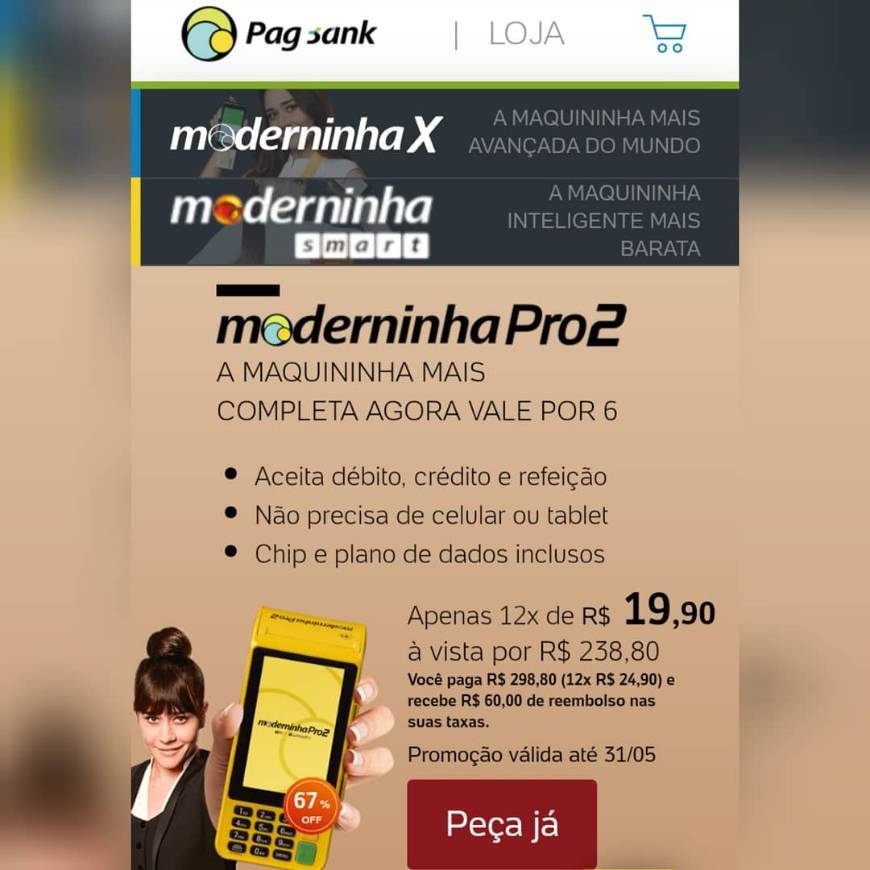 Maquininha pague seguro
