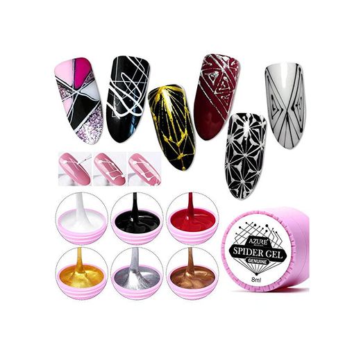 6 colores Nail Spider Gel