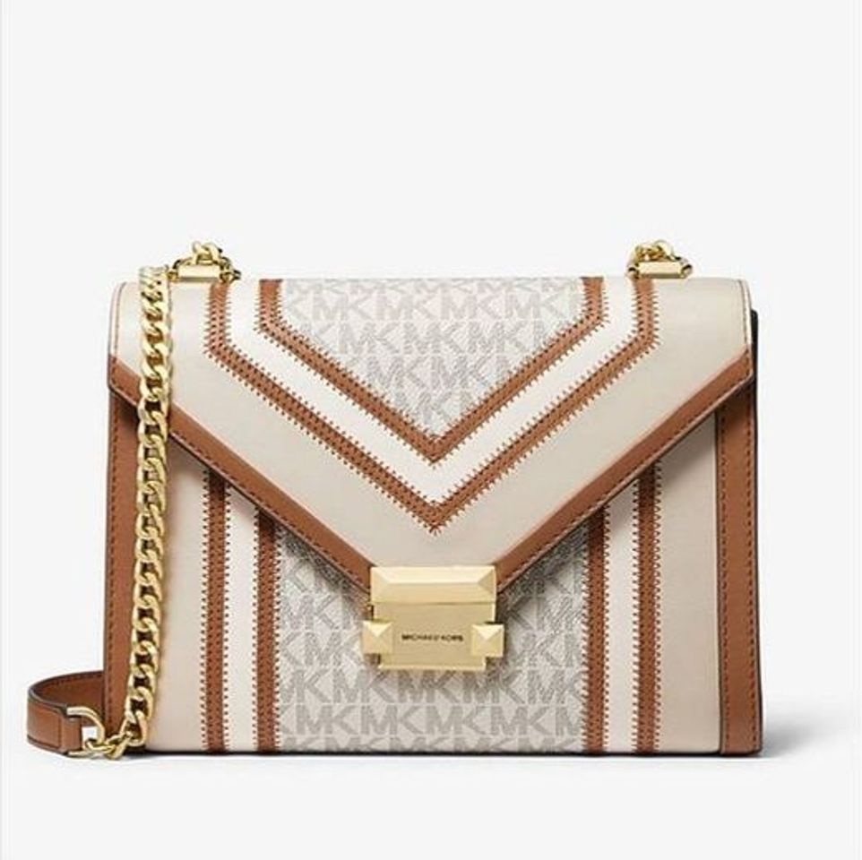 Social Whitney Large Logo and Leather Convertible Shoulder Bag