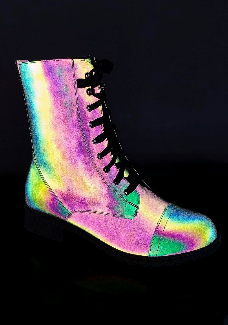 Products Rainbow Reflective Combat Boots