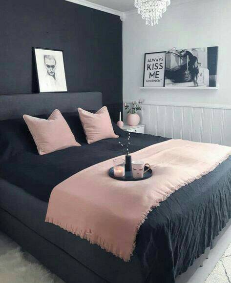 Moda Quarto com preto e rosa! ♥💕