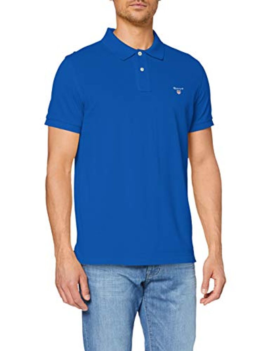 Social Gant Original Pique SS Rugger, Polo Para Hombre, Azul