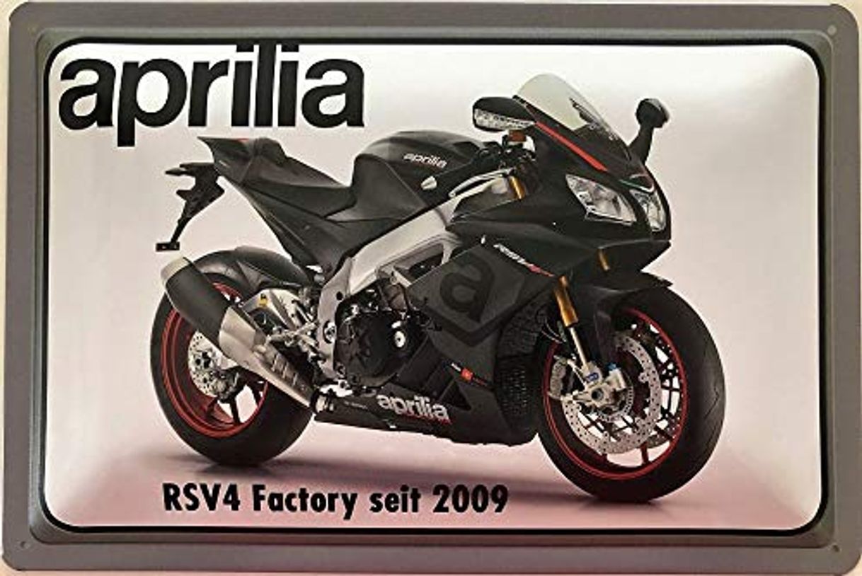 Social Deko7 Cartel de Chapa 30 x 20 cm Aprillia RSV 4 Factory Desde 2009