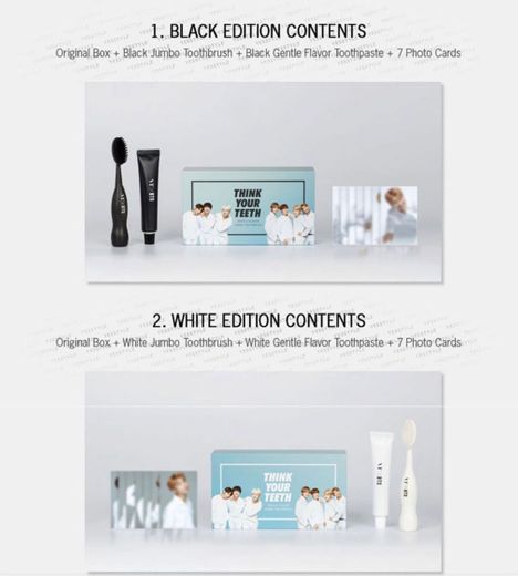 VT x BTS - Think Your Teeth Jumbo Toothbrush+Toothpaste + ..