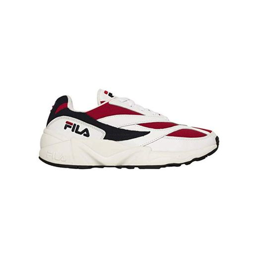 Fila Mujer Venom Low Leather Textile White Navy Red Entrenadores 39 EU