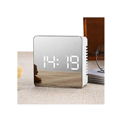 Naisicatar 2018 - Reloj despertador LED con pantalla digital, portátil, moderno, con