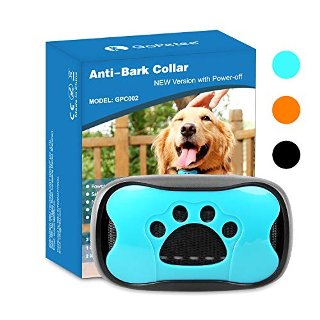 Producto GoPetee Collar Antiladridos para Perros Pequeños Medianos y Grandes Sin Choque Collar Adiestramiento Perros con Sonidos y Vibraciones Audibles Chip Avanzado con 7 Nieveles de Sensibilidad Ajustables