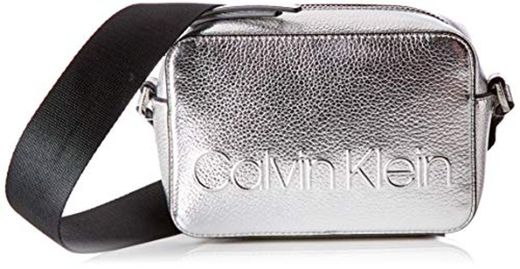 Calvin Klein - Edged Camera Bag Met, Bolsos bandolera Mujer, Gris