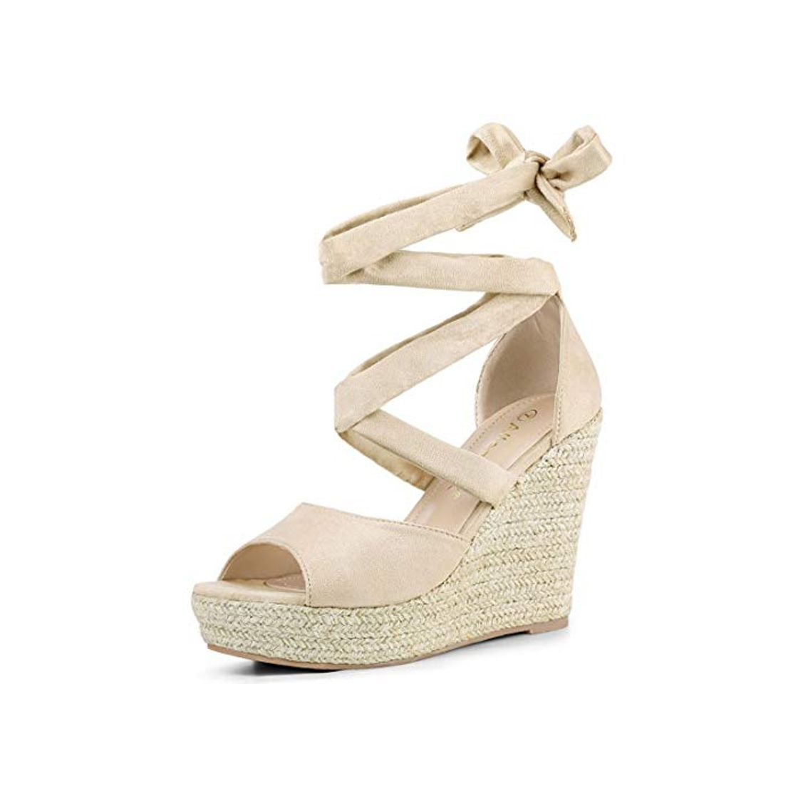 Products Allegra K Sandalias De Cuña con Cordones Y Sandalias De Mujer Beige 37 EU