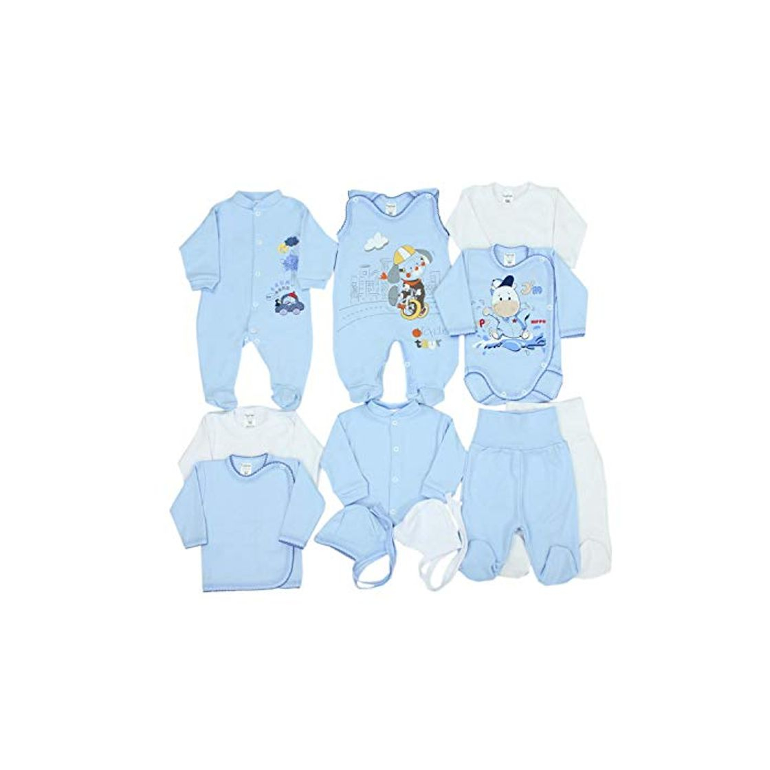 Product TupTam Conjunto de Ropa Bebé Recien Nacido,11 Piezas, Azul Perros, 0-2 Meses