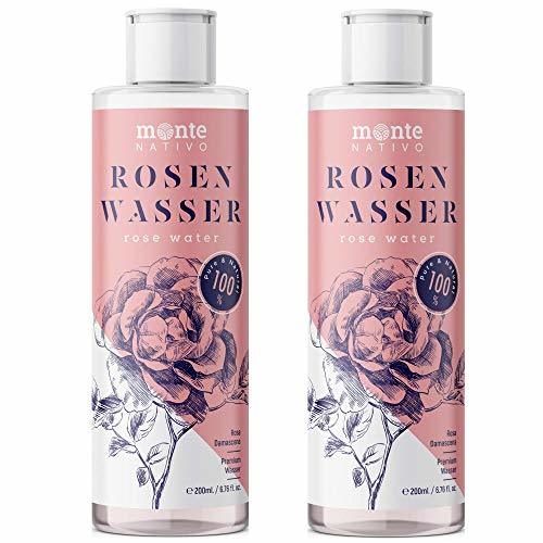 Belleza MonteNativo Agua de Rosas Natural 2x200ml - Hidrolato de Rosas 100% Puro