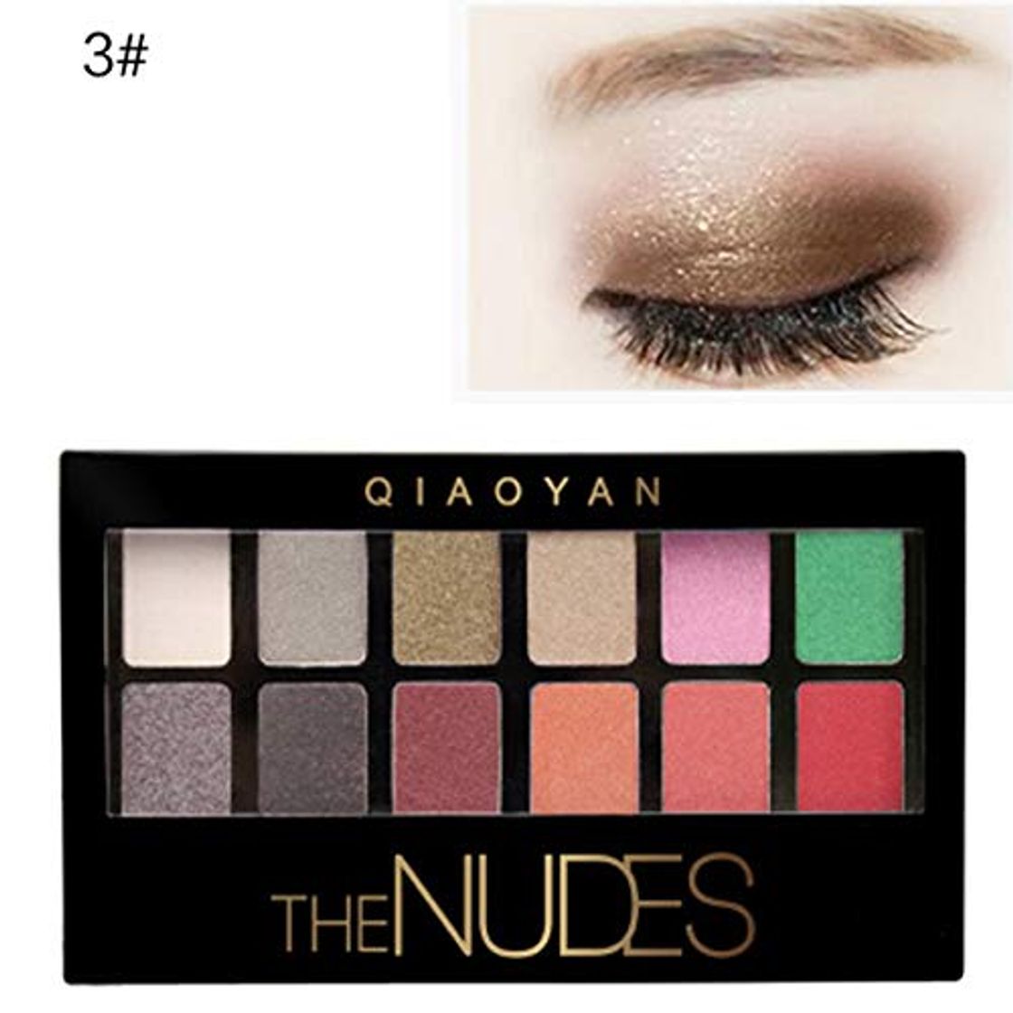 HaiQianXin 12-Colores Makeup Cosmetic Shade Shimmer Matte Light Contorno de Ojos Shadow