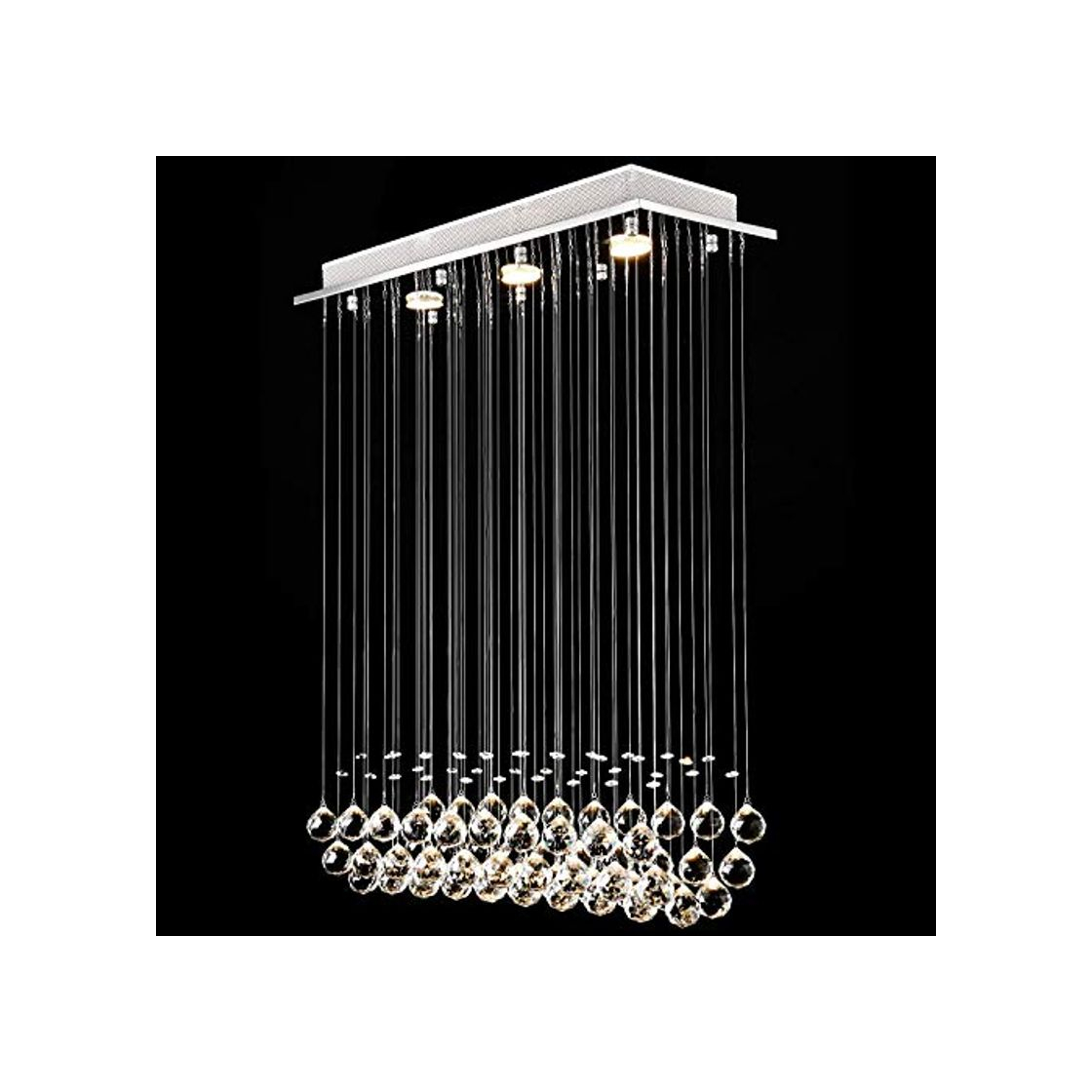 Glighone Lámpara Colgante Lámpara de Techo Luz Moderna Cristal Lámpara de Araña Iluminación Contemporáneo Elegante LED 50W