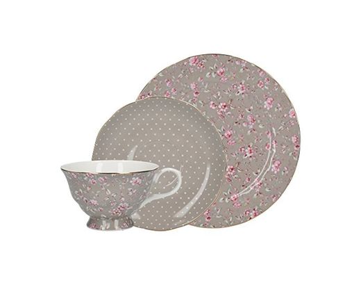 Katie Alice Ditsy Grey Floral Bone China Afternoon Tea Gift Set