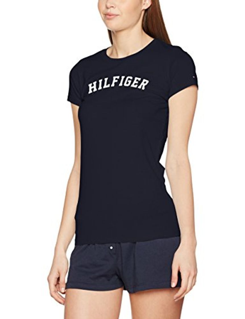 Lugar Tommy Hilfiger SS tee Print Top de Pijama, Azul